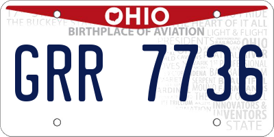 OH license plate GRR7736