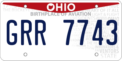OH license plate GRR7743
