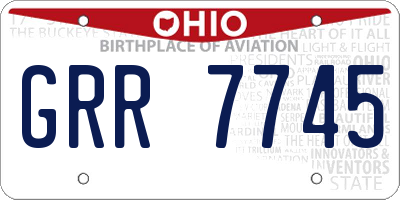 OH license plate GRR7745