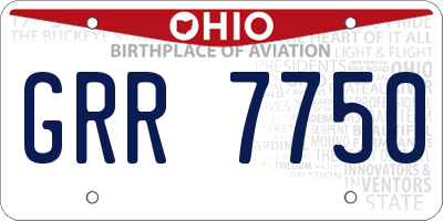 OH license plate GRR7750