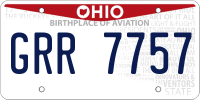 OH license plate GRR7757