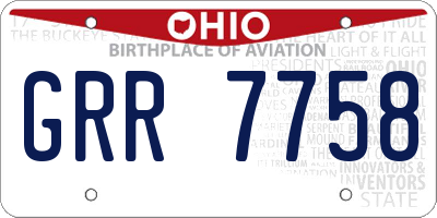 OH license plate GRR7758