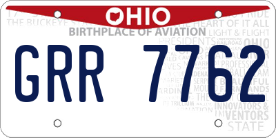 OH license plate GRR7762