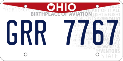 OH license plate GRR7767