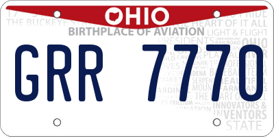 OH license plate GRR7770