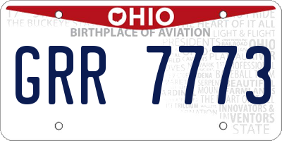 OH license plate GRR7773