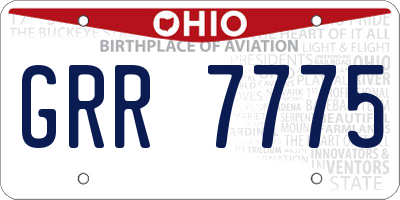 OH license plate GRR7775