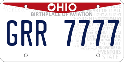OH license plate GRR7777