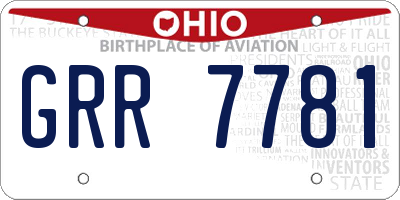 OH license plate GRR7781