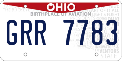 OH license plate GRR7783