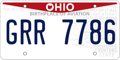 OH license plate GRR7786