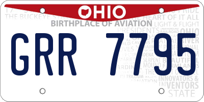 OH license plate GRR7795