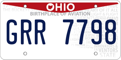 OH license plate GRR7798
