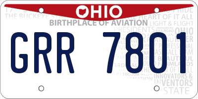 OH license plate GRR7801