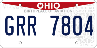 OH license plate GRR7804