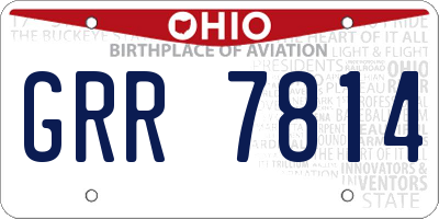 OH license plate GRR7814