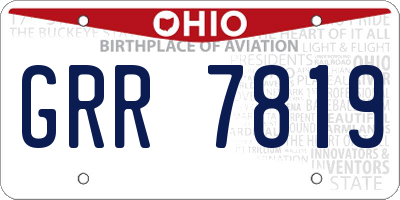 OH license plate GRR7819