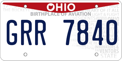 OH license plate GRR7840