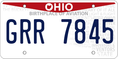 OH license plate GRR7845