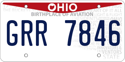 OH license plate GRR7846