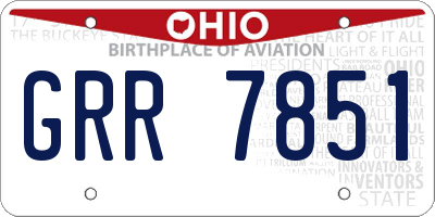 OH license plate GRR7851