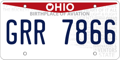 OH license plate GRR7866