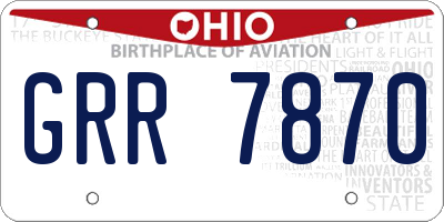 OH license plate GRR7870