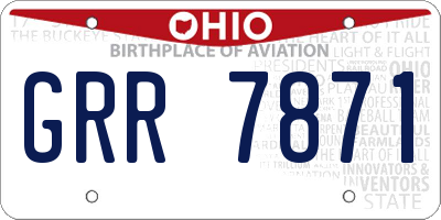 OH license plate GRR7871