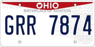 OH license plate GRR7874
