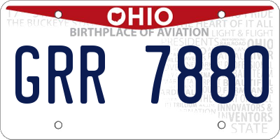 OH license plate GRR7880