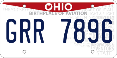 OH license plate GRR7896