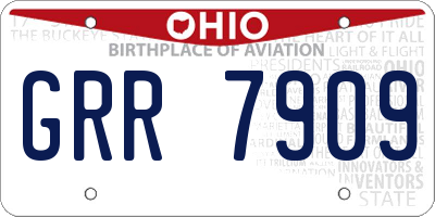 OH license plate GRR7909