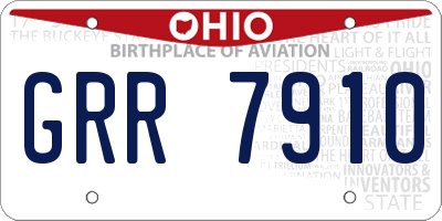 OH license plate GRR7910