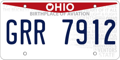 OH license plate GRR7912