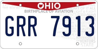OH license plate GRR7913