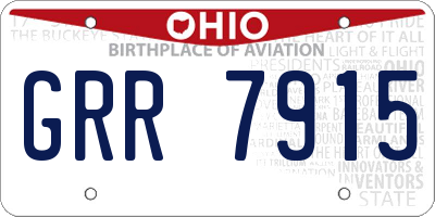 OH license plate GRR7915