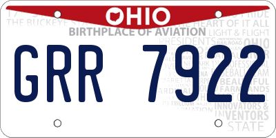 OH license plate GRR7922
