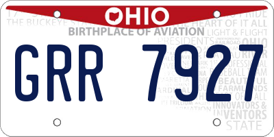 OH license plate GRR7927