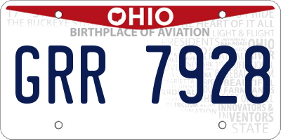 OH license plate GRR7928