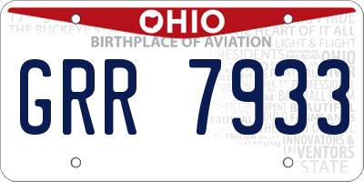 OH license plate GRR7933