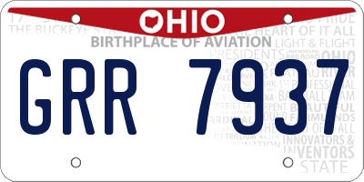 OH license plate GRR7937