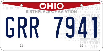 OH license plate GRR7941