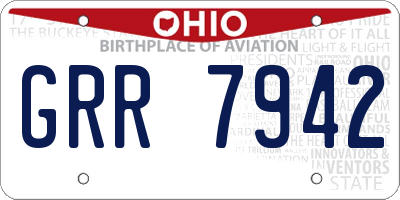 OH license plate GRR7942