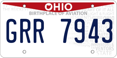 OH license plate GRR7943