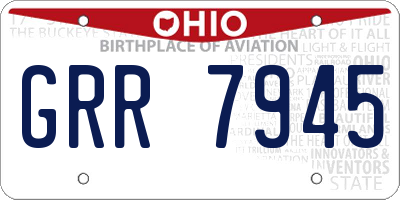 OH license plate GRR7945