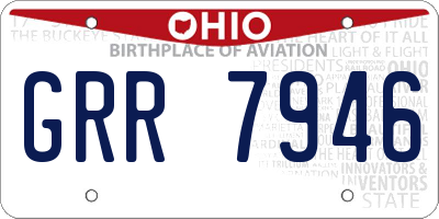 OH license plate GRR7946