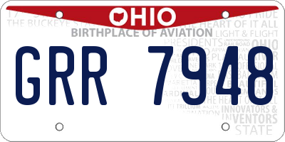 OH license plate GRR7948