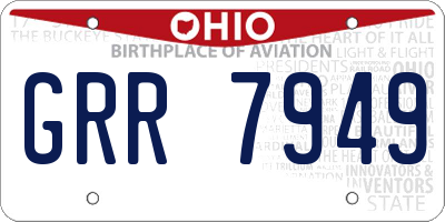 OH license plate GRR7949