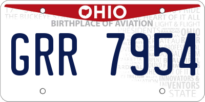 OH license plate GRR7954