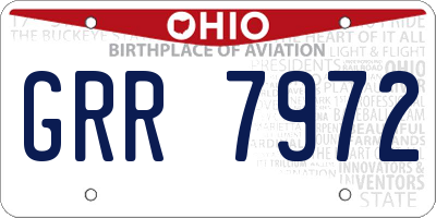OH license plate GRR7972